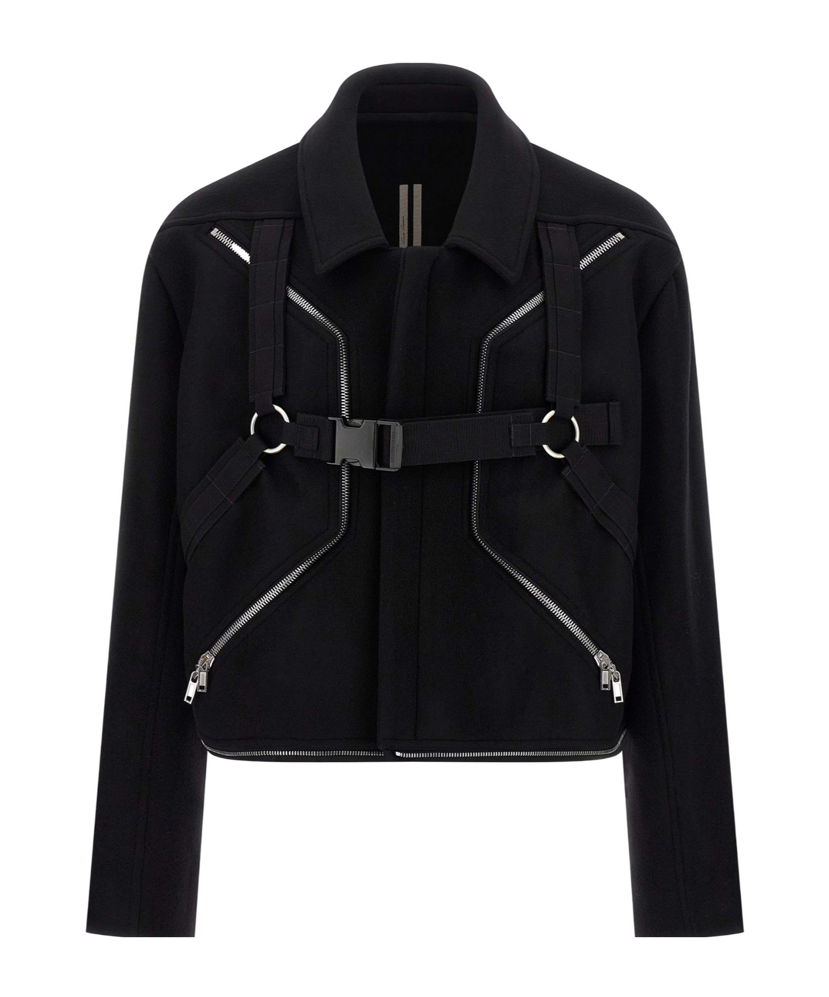 Rick Owens Lapel Long-sleeved Coat In Black