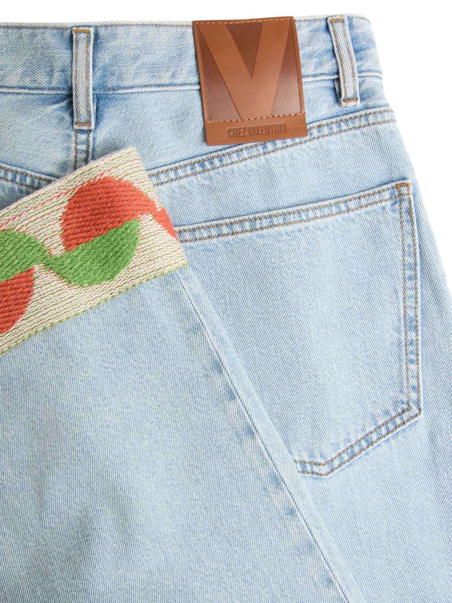Valentino Jeans With Jacquard Profiles In Blue