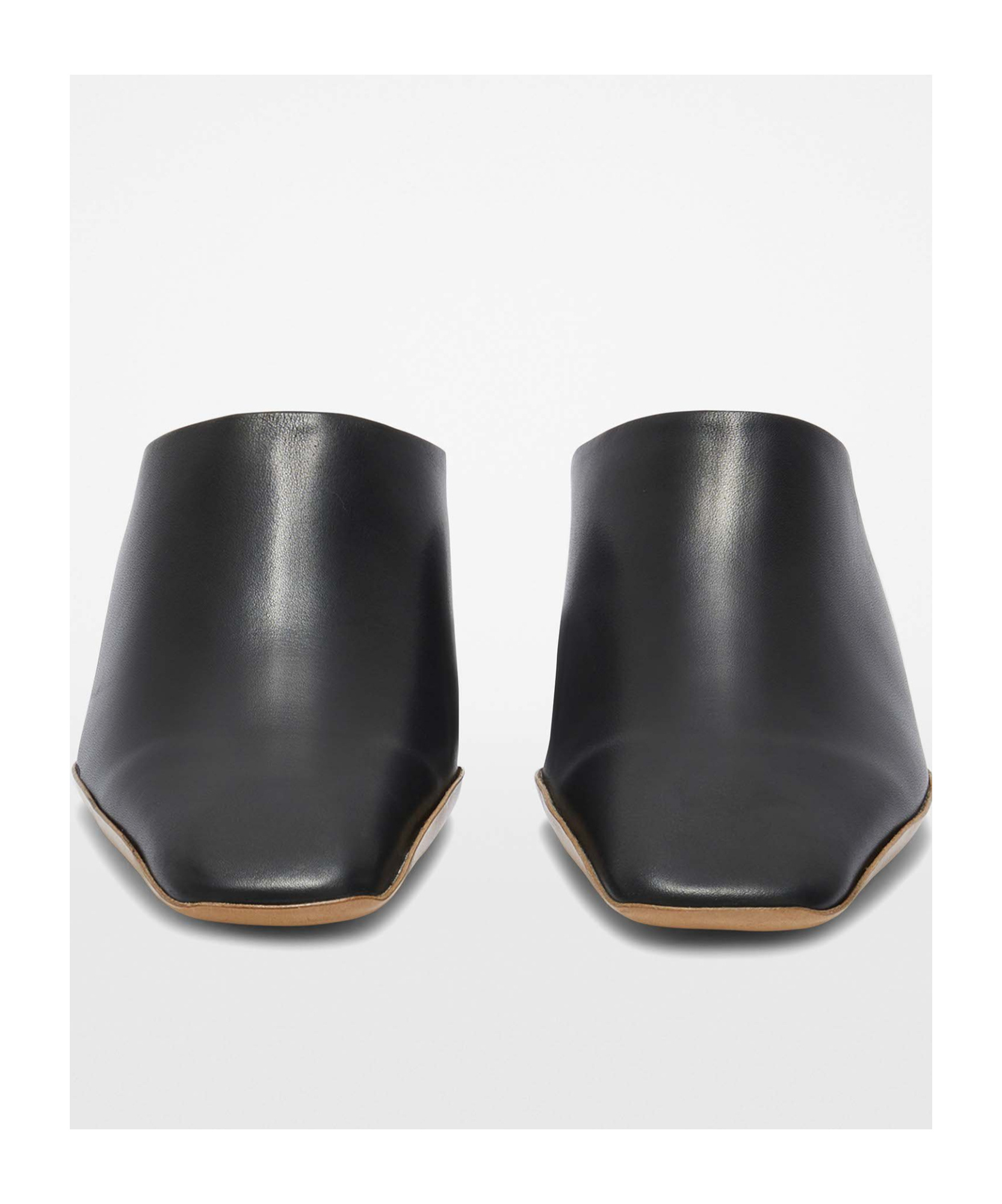 Jil Sander Square-toe Leather Mules In Black