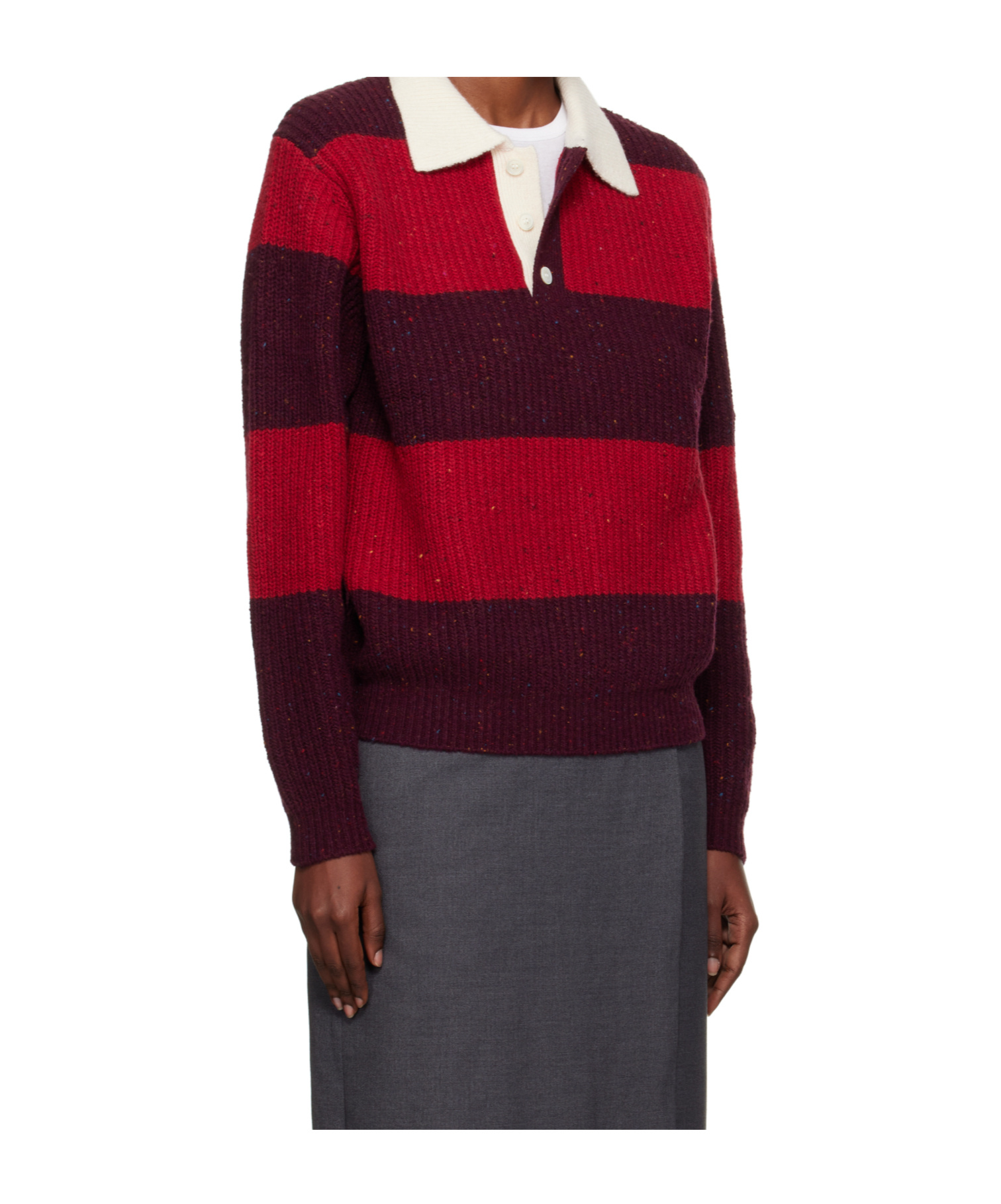 Dunst Striped Polo-neck Sweater In Multi