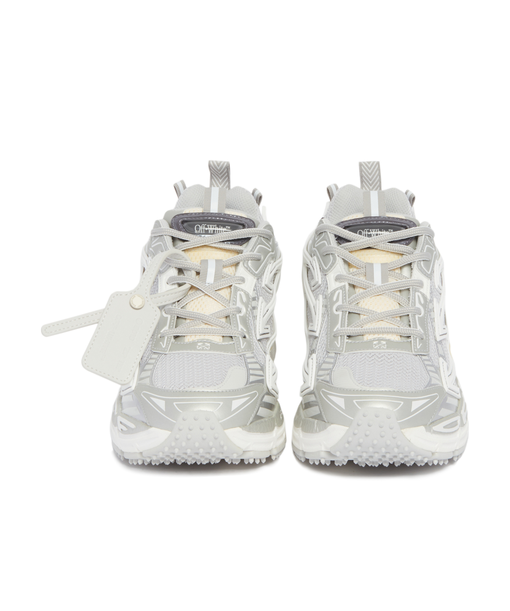 Off-white Ow Be Right Grey Low Top Sneakers With Zip-tie Detail In Mesh And Leather Man In Gray