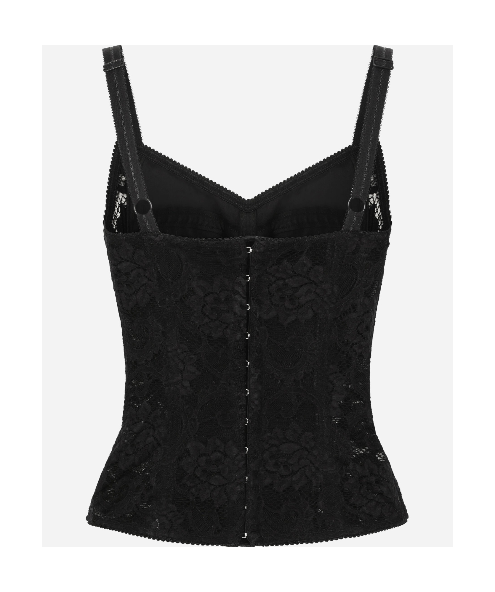 Dolce & Gabbana Corset Lace And Satin Top In Black