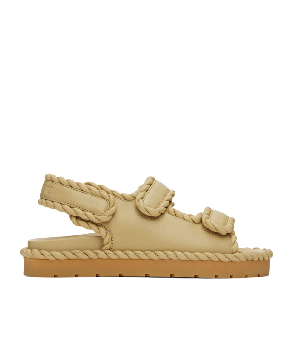 Bottega Veneta Jack Leather Braid Dual-band Sandals In Nude
