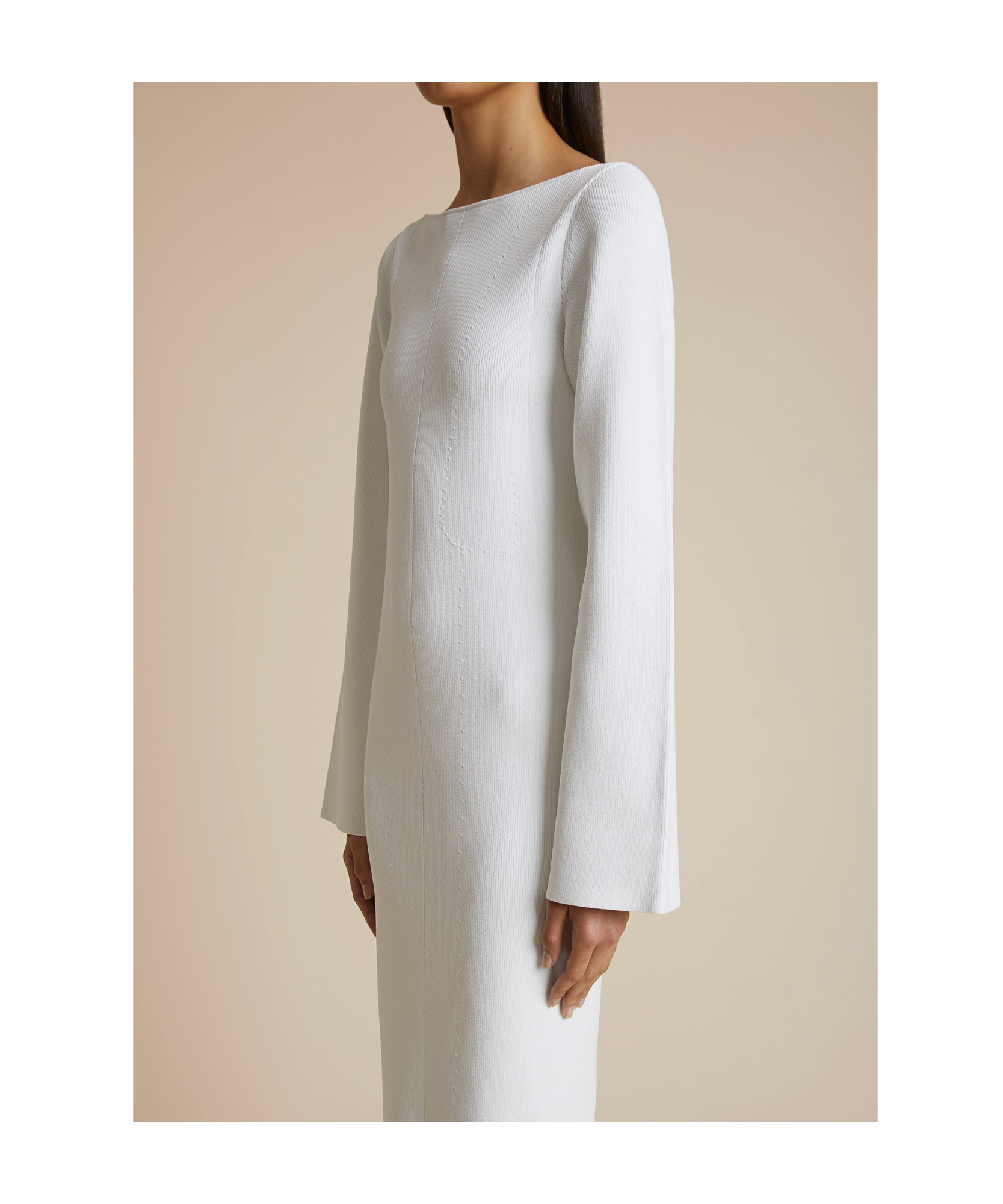 Khaite Alta Ribbed Midi Dress In White
