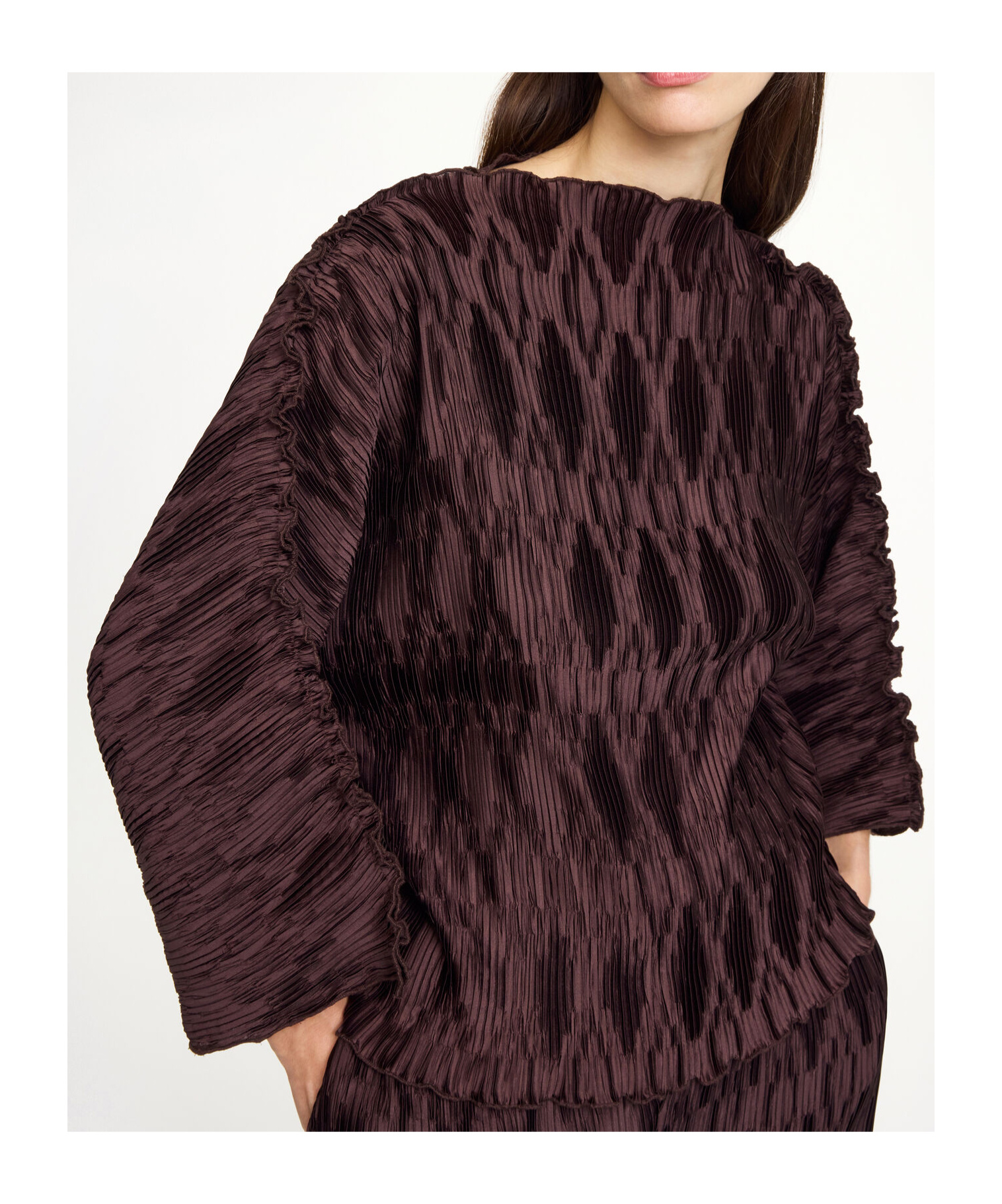 By Malene Birger Tralluman Pleated Blouse In Burgundy