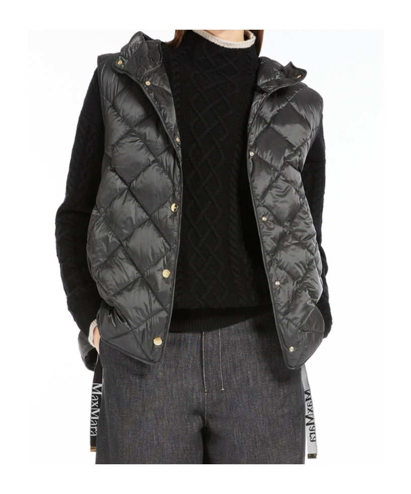 Shop Max Mara Quilted Down Vest In Black
