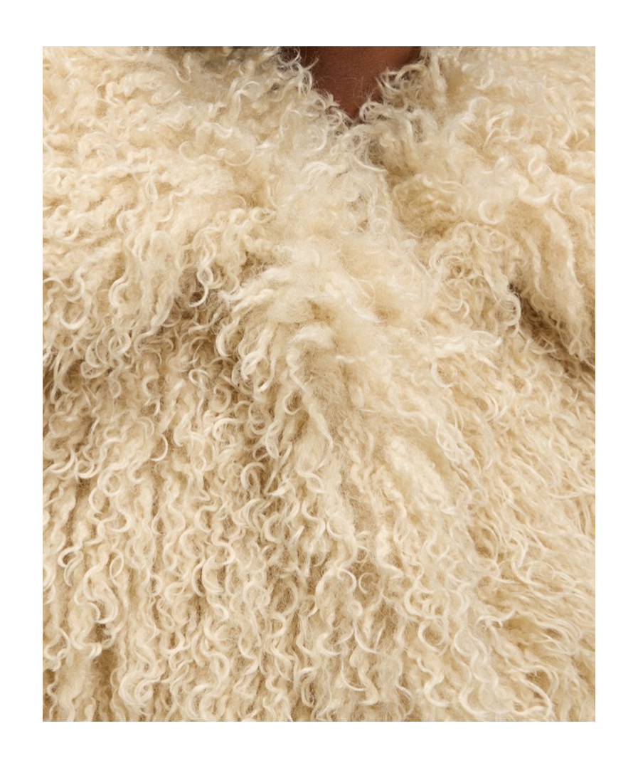 Hugo Boss Boss  Faux Fur Cropped Jacket In Neutral