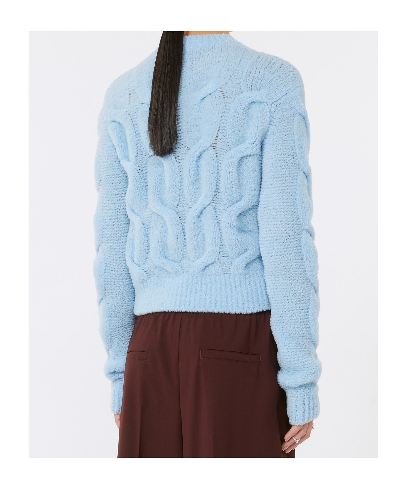 Sportmax Long-sleeved Sweater In Blue