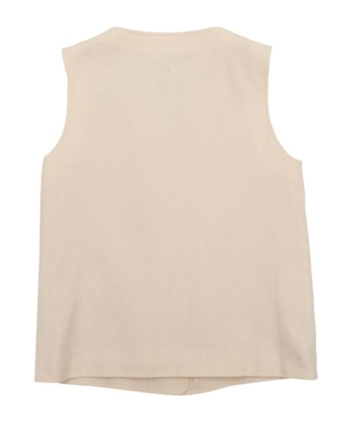 Msgm Brushed Viyella Over Gilet Girl Crema/cr In Nude