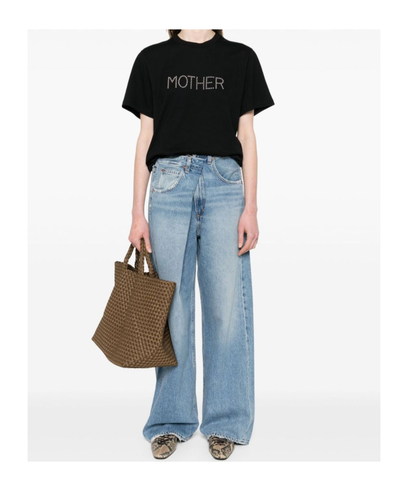 Agolde Pleated Detail Denim Trousers In Blue