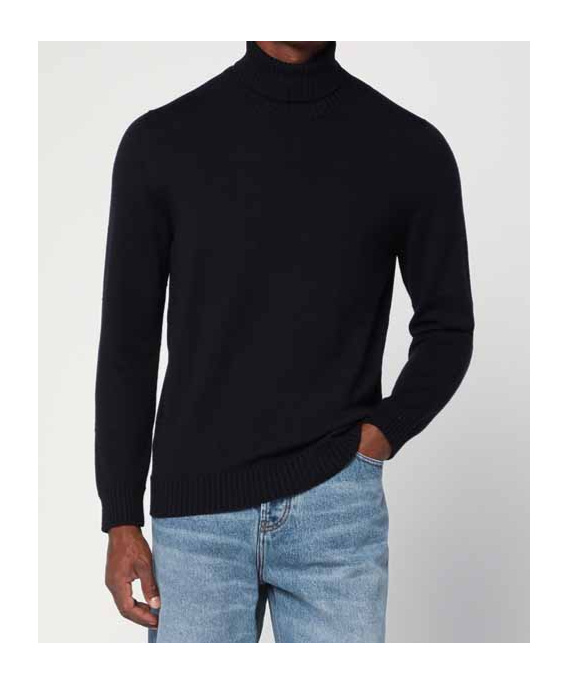 Drumohr Turtleneck Long-sleeves Sweater In Blue