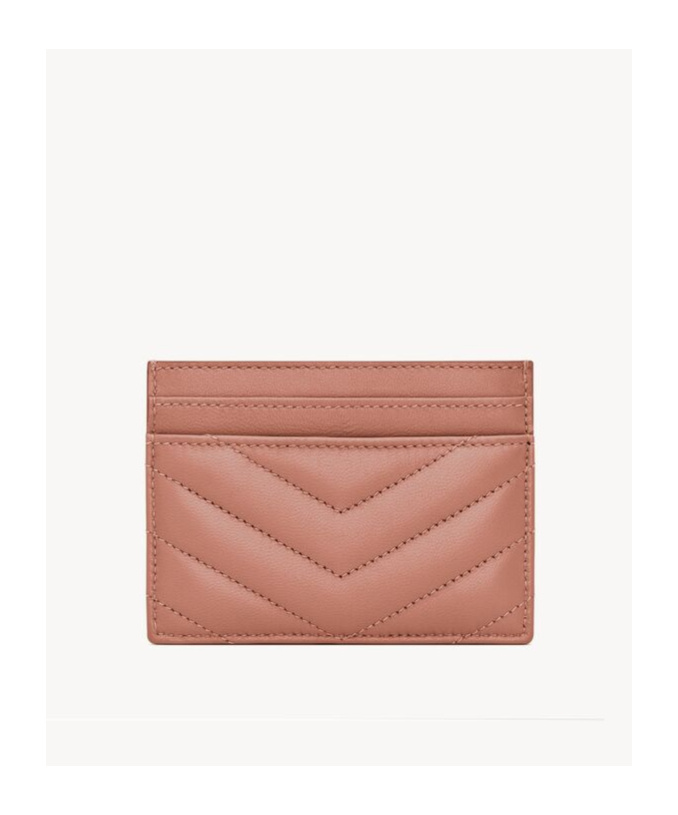 Saint Laurent Cassandre Card Bag In Pink