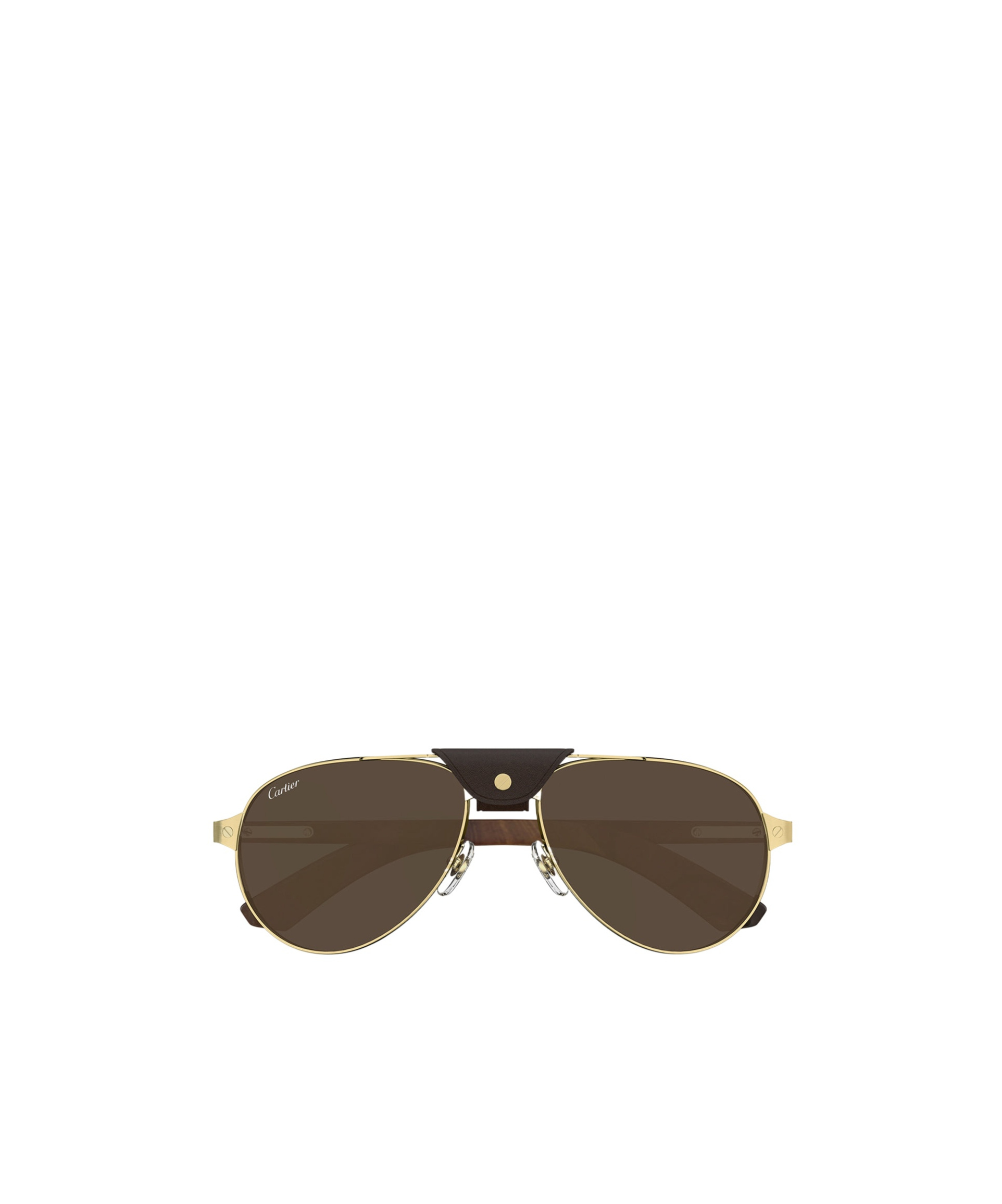 Cartier Pilot Frame Sunglasses In Brown