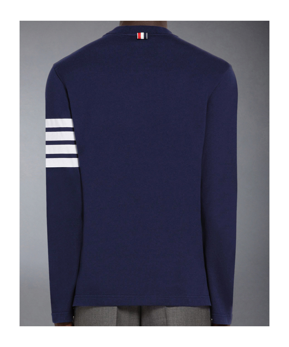 Shop Thom Browne 4-bar Long-sleeve T-shirt In Blue
