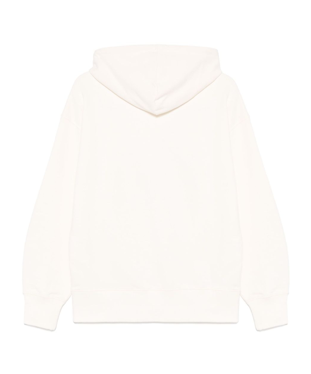 Msgm White Cotton Hoodie With Black Logo In White