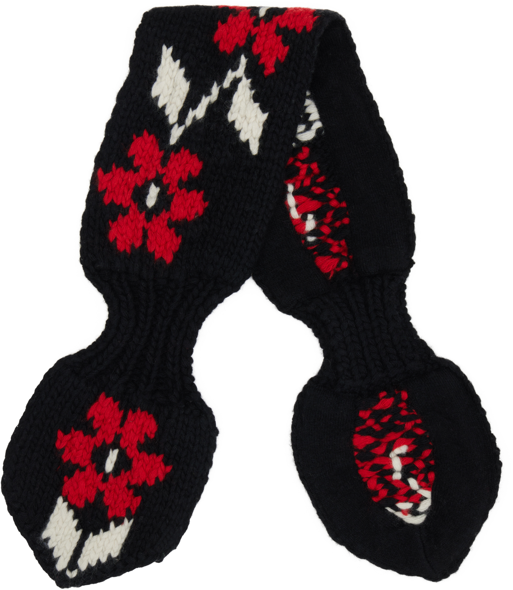 Ymc You Must Create Black Slot Flower Scarf In Black