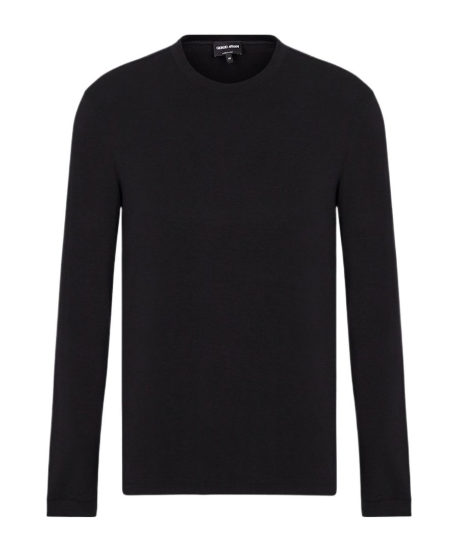 Giorgio Armani Plain Longsleeved T-shirt In Black