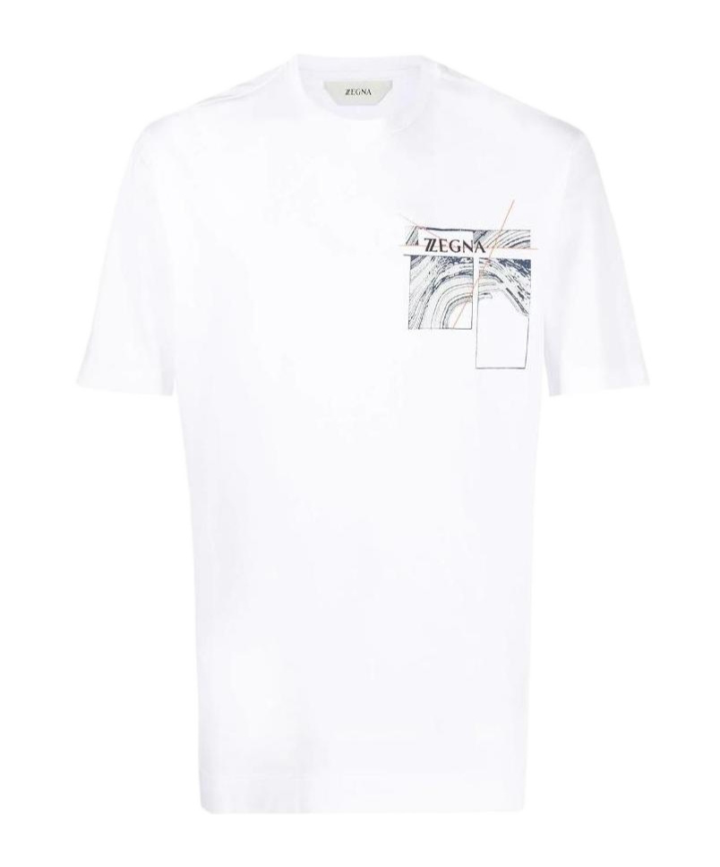 Shop Zegna Graphic-print Short-sleeve T-shirt In White