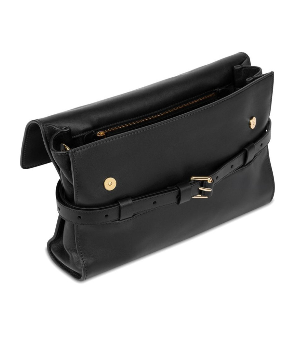 Moschino Tie Me Shoulder Bag In Black