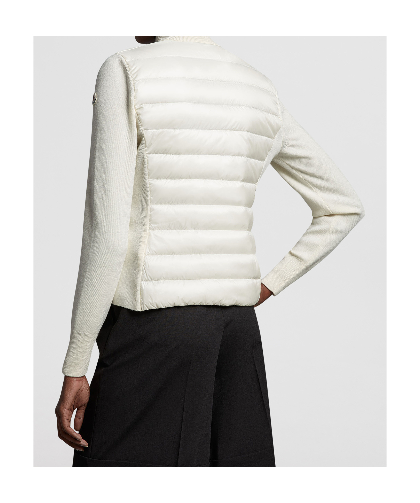 Moncler Padded Wool Zipper Down Jacket In White
