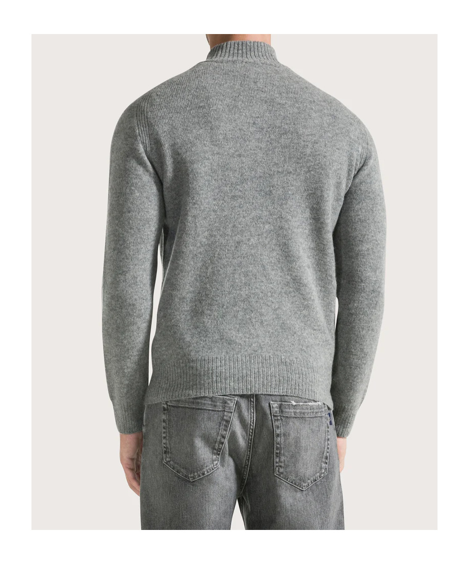 Seventy Turtleneck With Zipper In Pure Wool In Gray