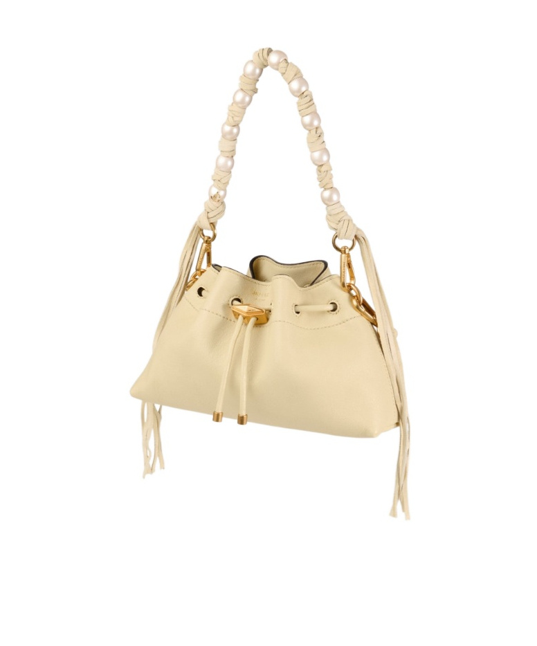 Jimmy Choo Small Cinch Embellished Leather Top Handle Bag In Neutral
