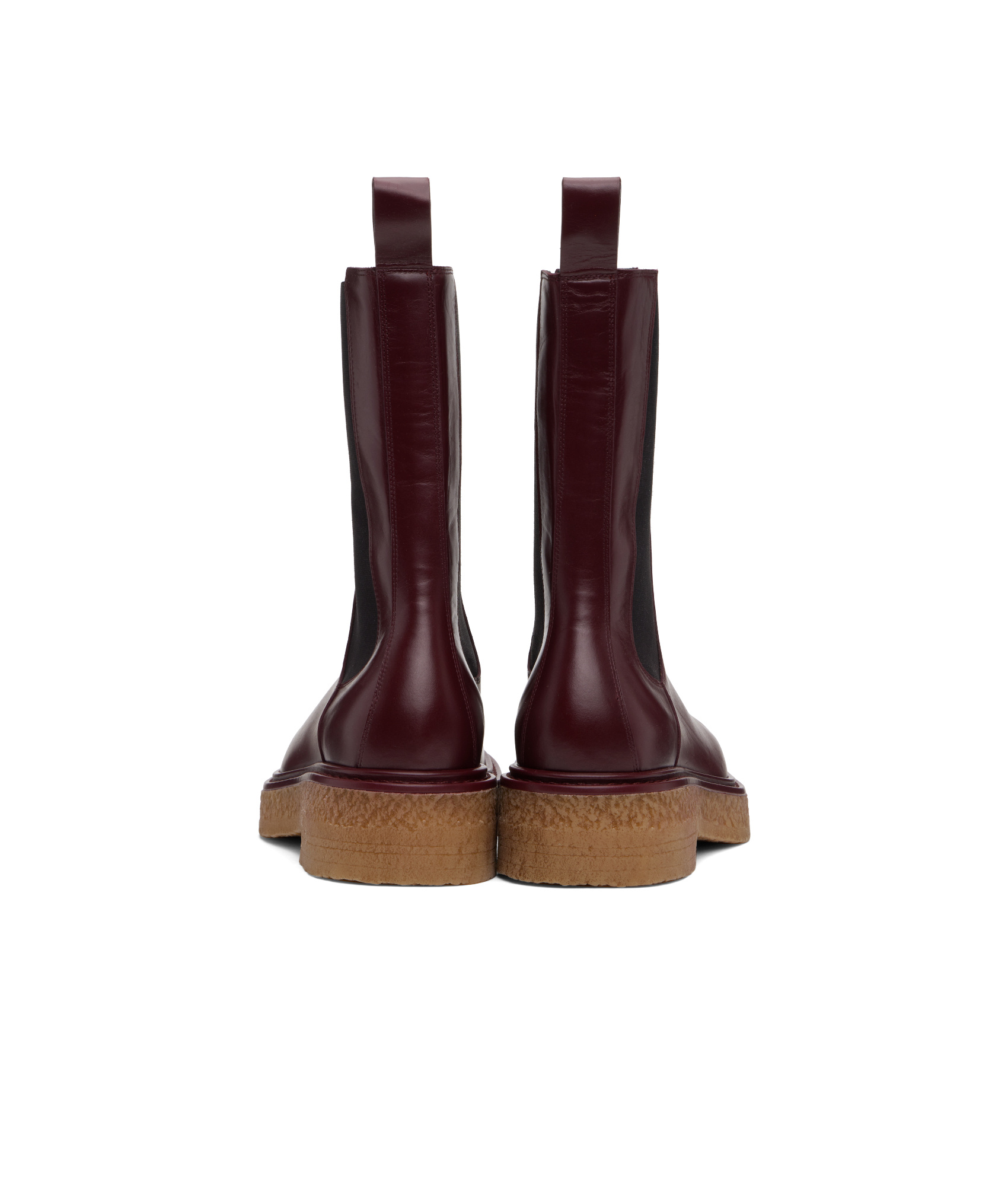 Bottega Veneta Burgundy Haddock Chelsea Boots In Black