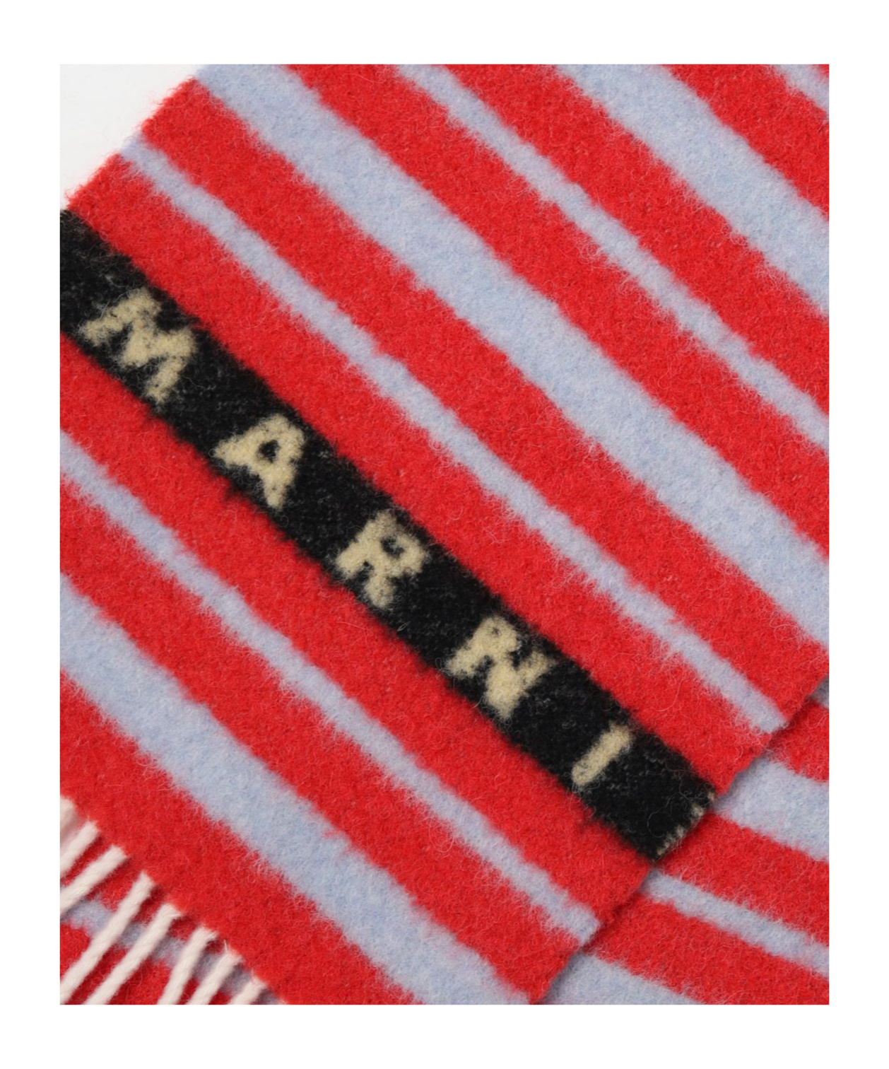 Marni Striped Wool Scarf In Red