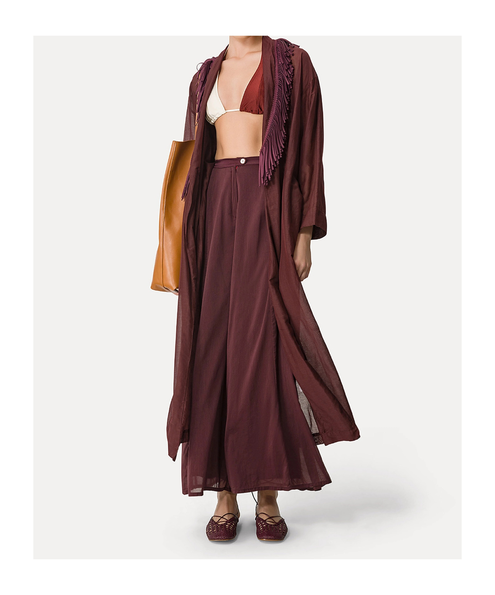 FORTE FORTE FLARED TROUSERS IN COTTONANDSILK VOILE