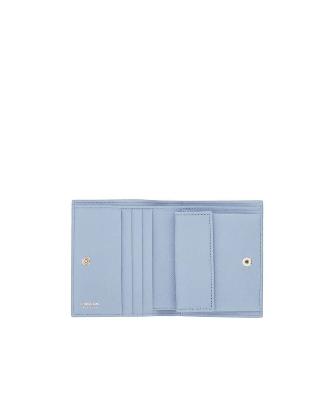 Ferragamo Compact Wallet Textured Finish In Blue