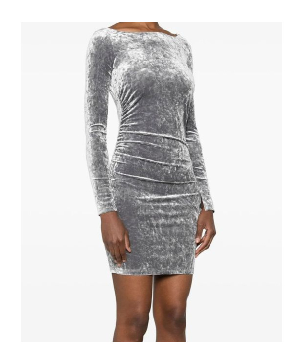 Patrizia Pepe Ruched Mini Dress In Gray