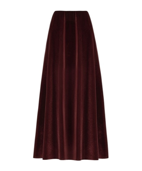 D Exterior Pleated Detail Skirt In Burgundy
