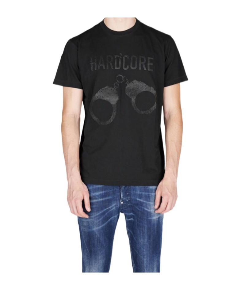 Dsquared2 Crew Neck Graphic Print Slogan T-shirt In Black