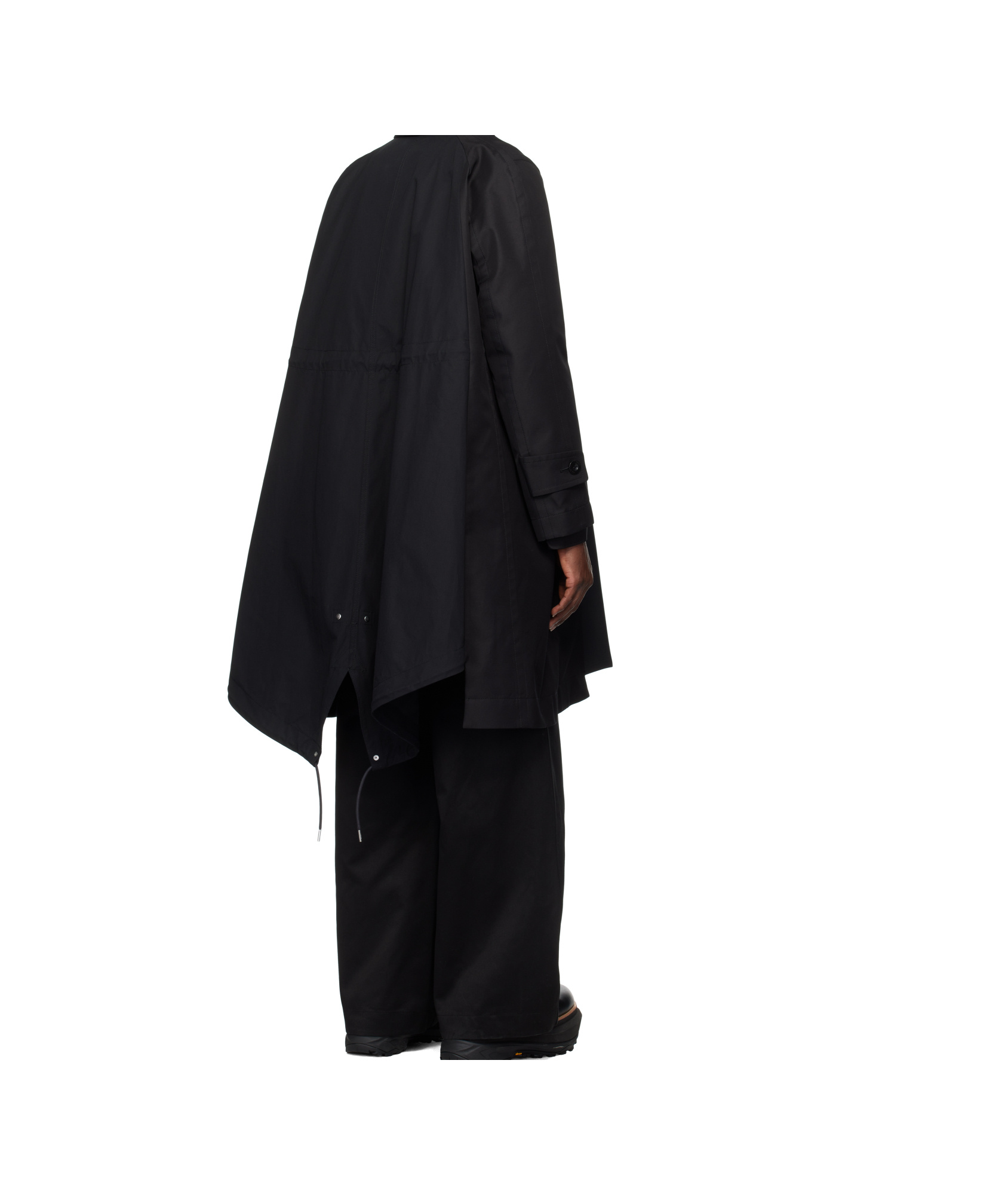 Sacai Black Suiting Bonding Mix Coat In Black