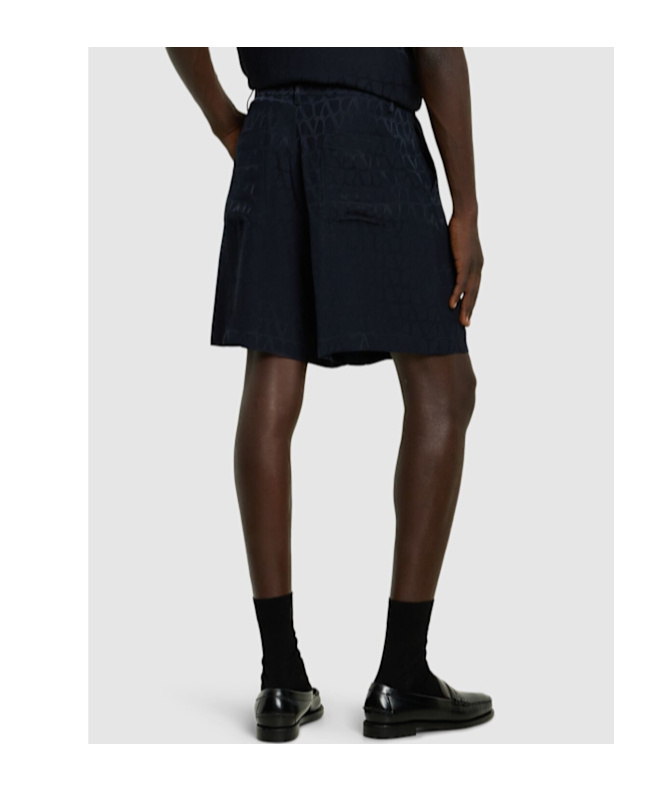 Valentino Textured Patterned Trousers With Side And Back Pockets