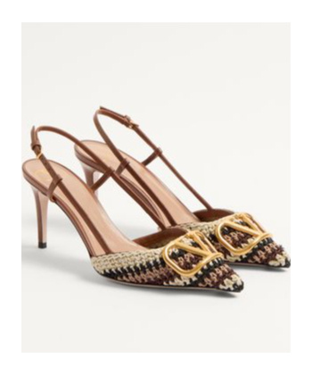 Valentino Vlogo Signature Slingback Pumps In Brown