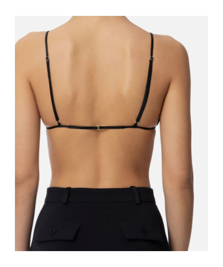 Elisabetta Franchi Bra In Satin And Tulle In Black