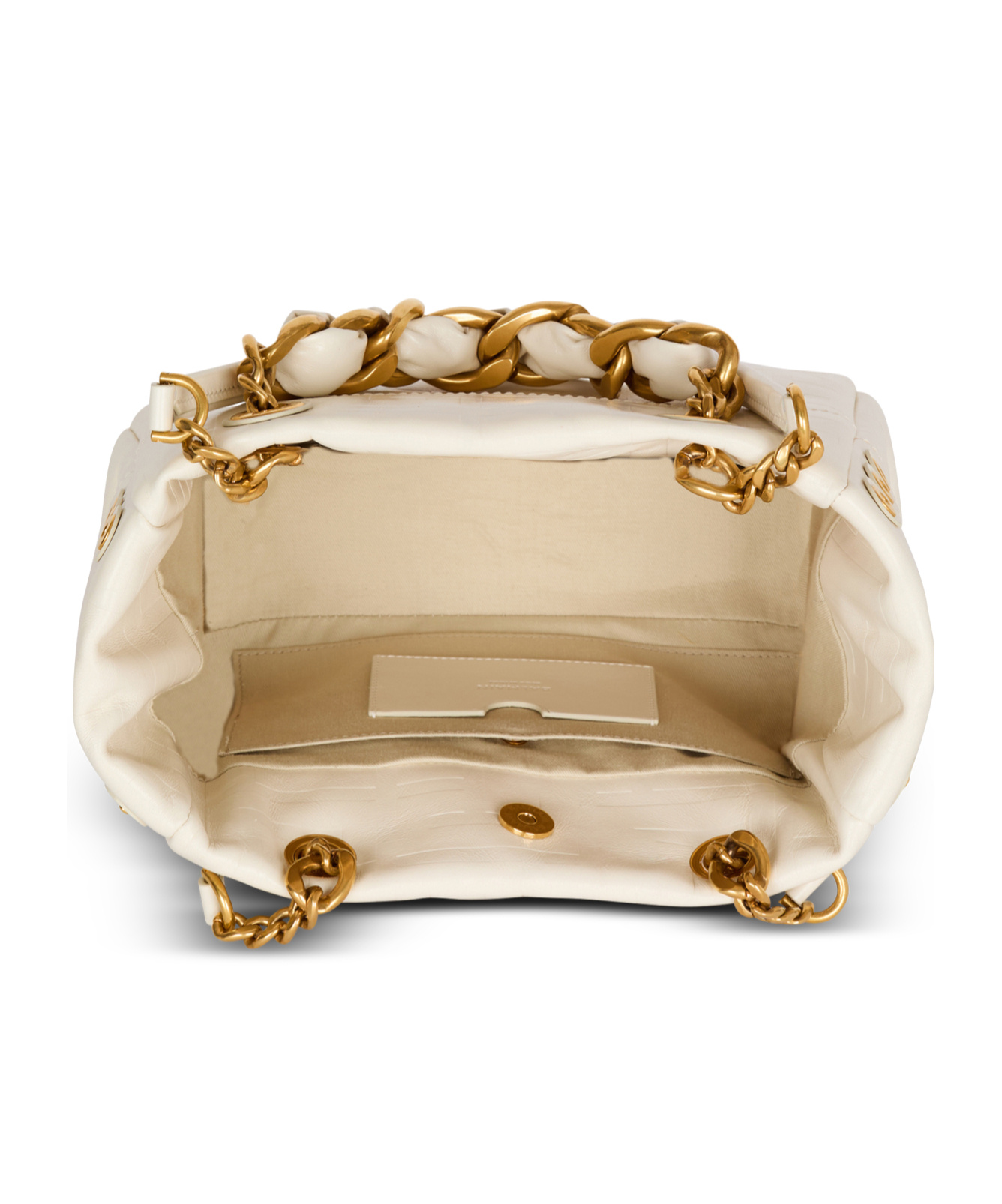 Balmain Small 1945 Soft Bag In Embossed Crackled Calfskin With A Pb Labyrinth Monogram In Nude