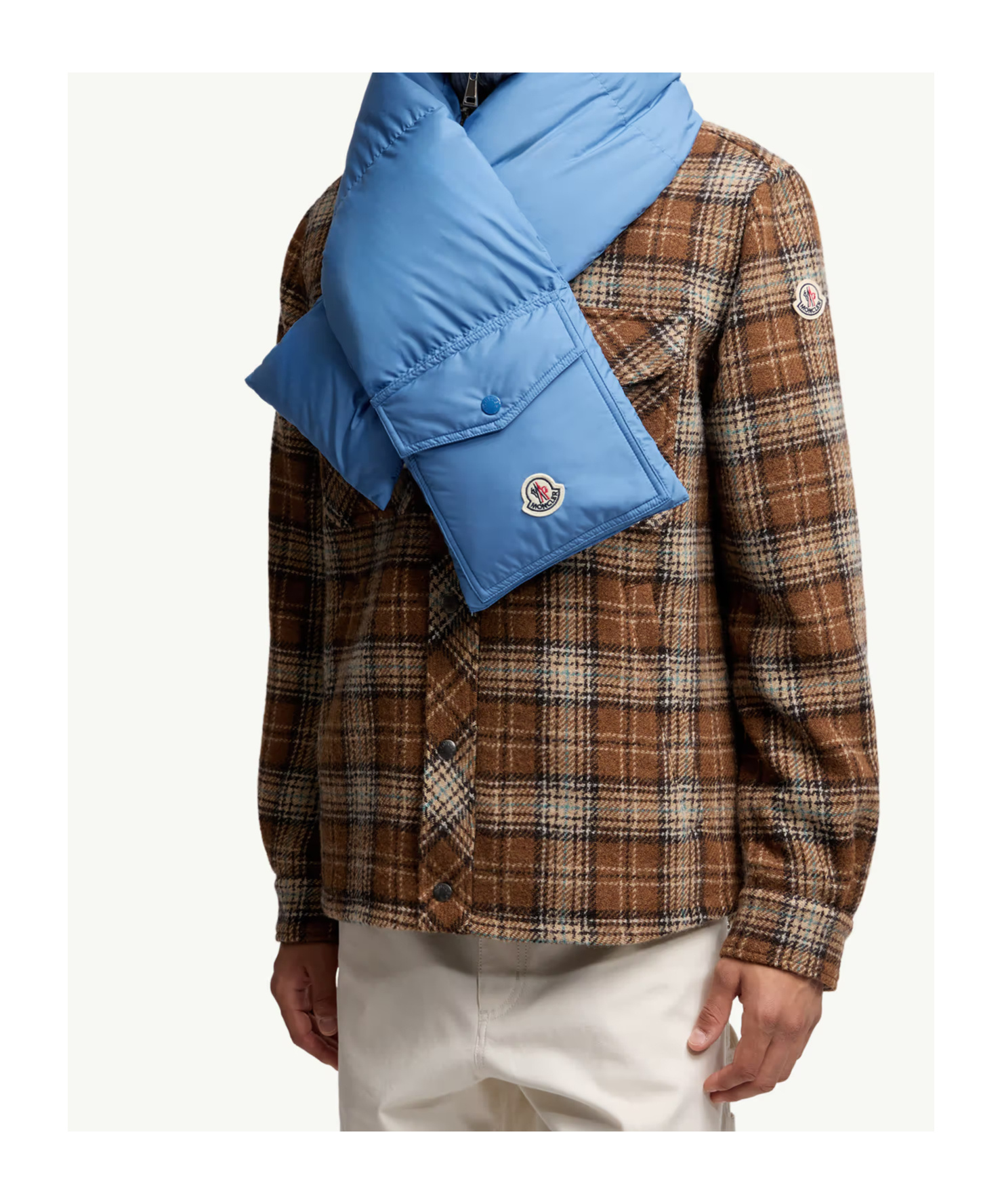 Moncler Down Packable Scarf In Blue