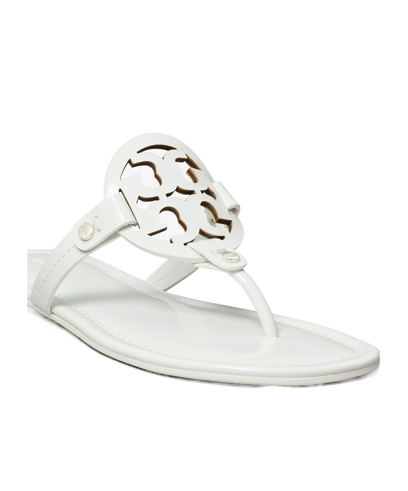 Tory Burch Miller Cut-out Leather Flip-flops In White