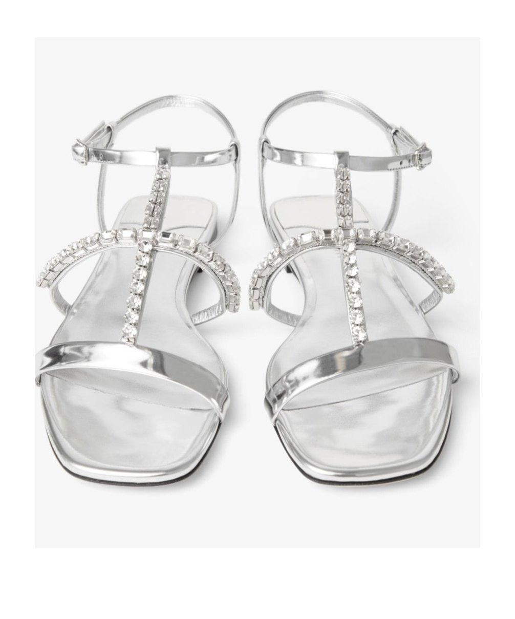 Jimmy Choo Gwyn Metallic Leather Flat Sandals In Multi