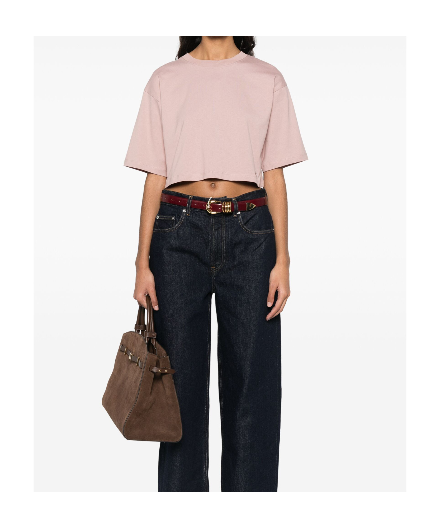 Loulou Studio Gupo Cropped T-shirt In Pink