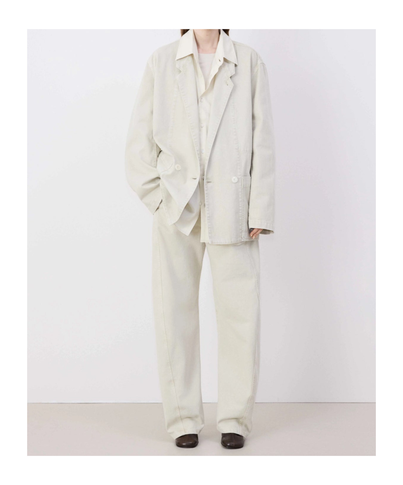 Lemaire Long-sleeved Suit Coat In White