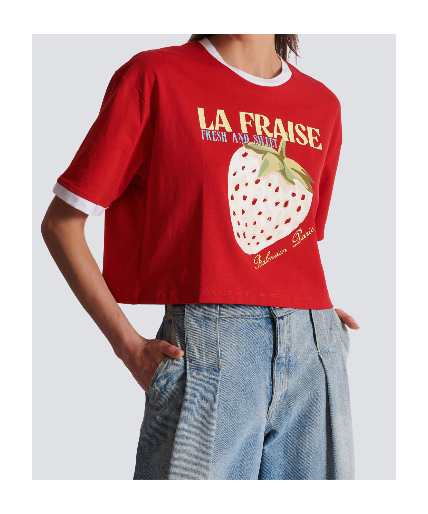 Balmain Short T-shirt In Red