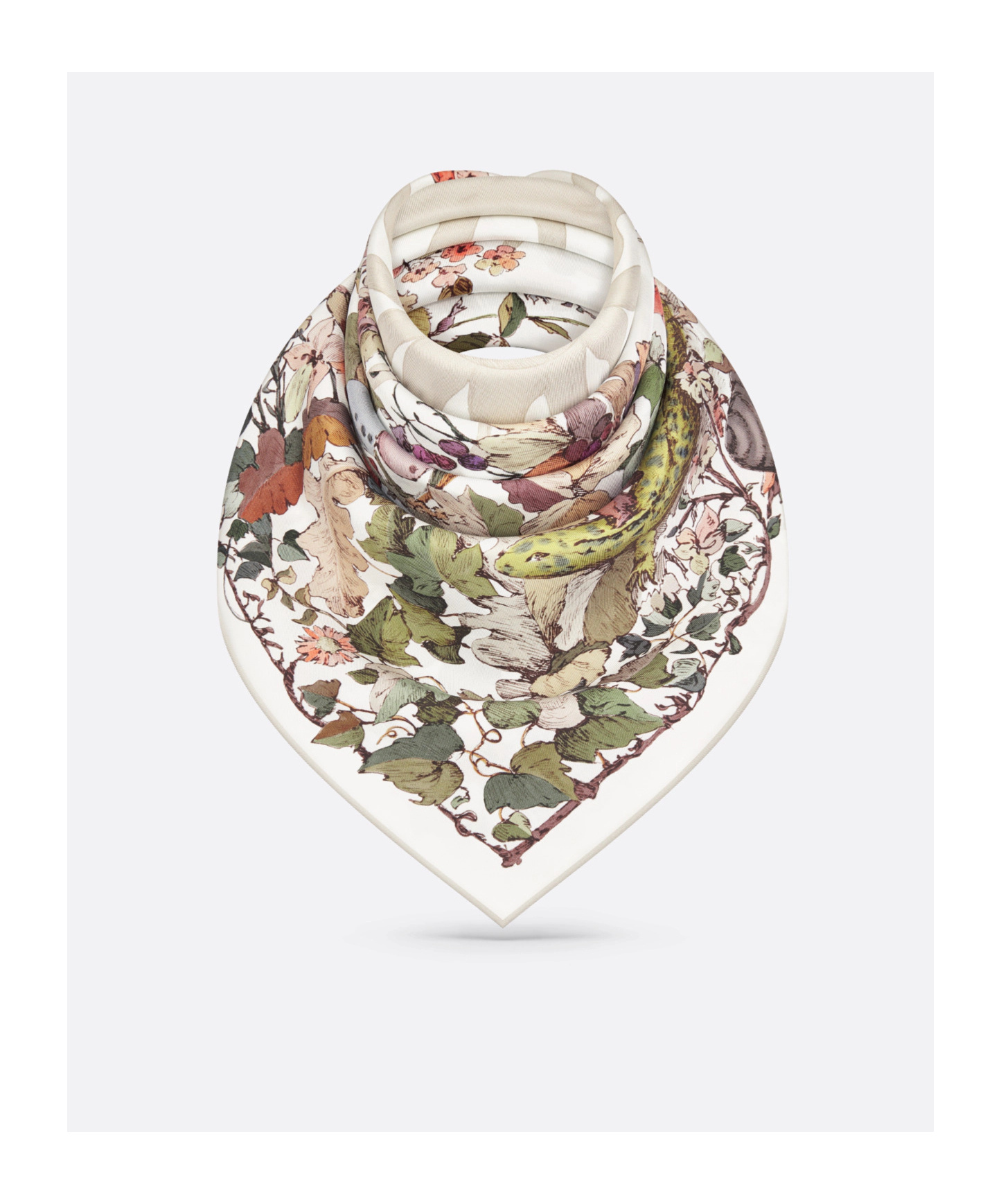 Dior Double-sided Printed Silk Scarf In Multicolor