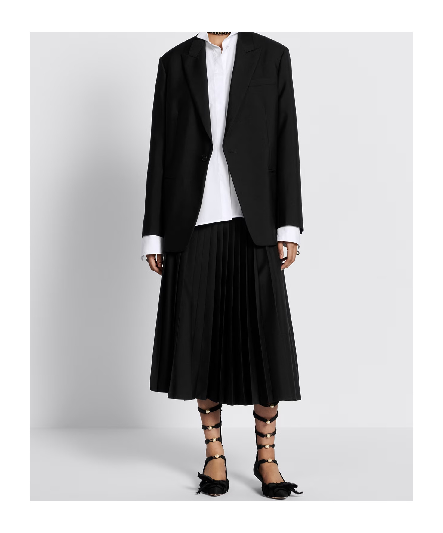 Dior Medium And Long Trumpet Wool Skirt In Black