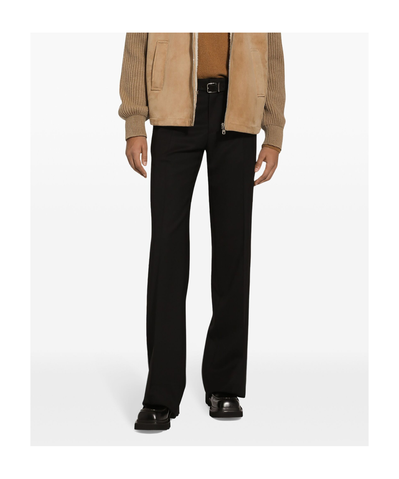 Dolce & Gabbana Pressed-crease Tailored-cut Trousers In Black