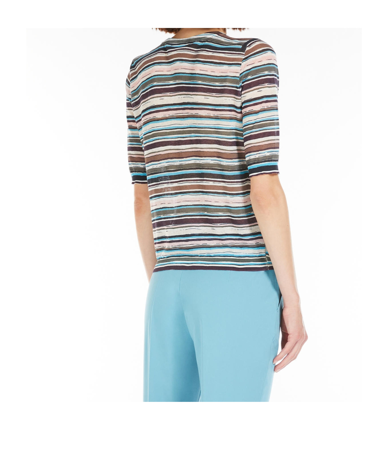 Max Mara Striped T-shirt In Blue