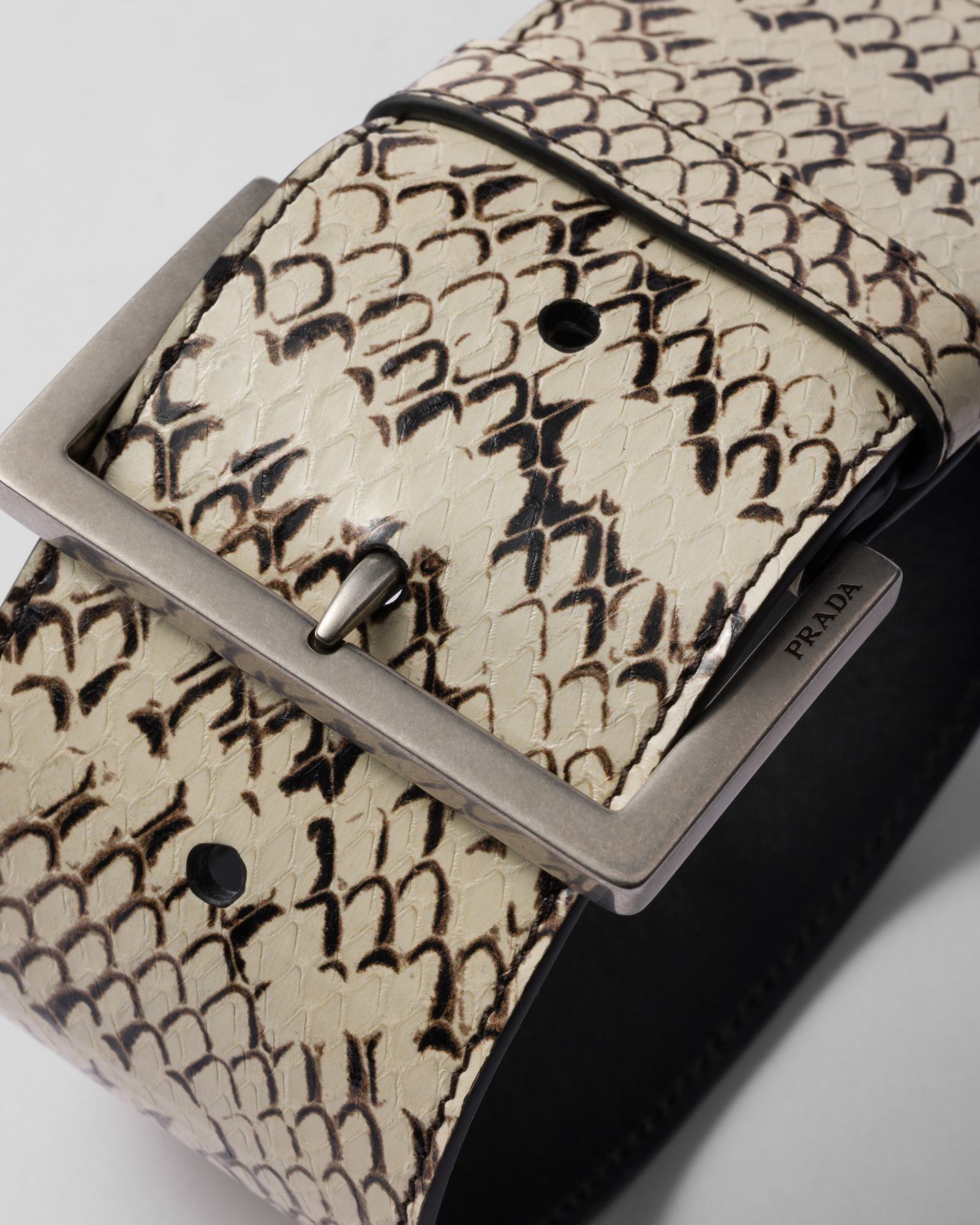 Prada Ayers Leather Wrist Strap In Stone Grey