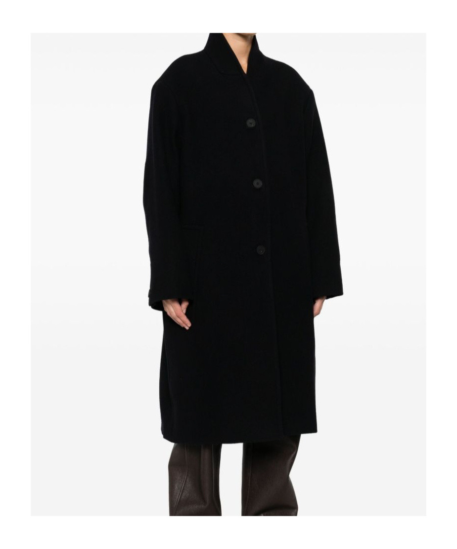 Studio Nicholson Wool Coat Featuring High Collar And Long Sleeves In Black